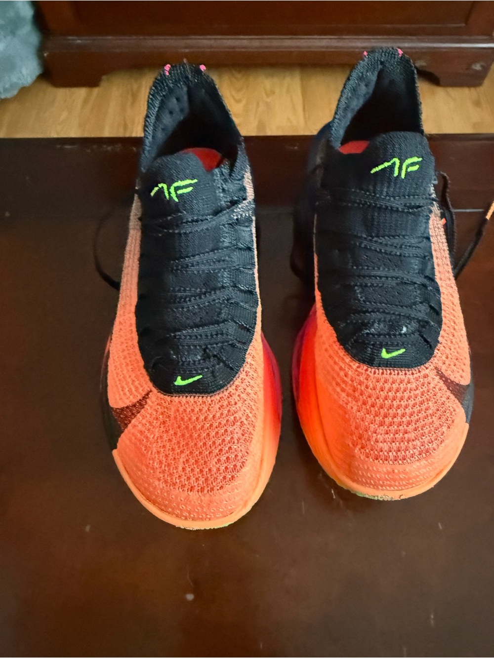 Nike Women’s Flyknit Running Shoes - Black & Orange - Picture 3 of 14